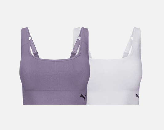 PUMA Women's Performance 2-Pack Seamless Sports Bras Medium