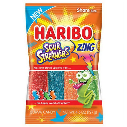 (Price/CASE)Haribo Confectionery Sour Streamers 4.5 Ounce - 12 Per Case