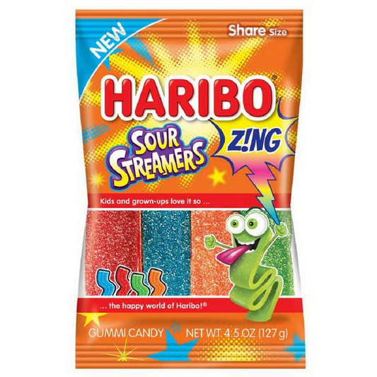 (Price/CASE)Haribo Confectionery Sour Streamers 4.5 Ounce - 12 Per Case