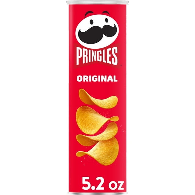 Pringles Original Potato Crisps Chips, Lunch Snacks, 5.2 oz Canister (Pack of 2)