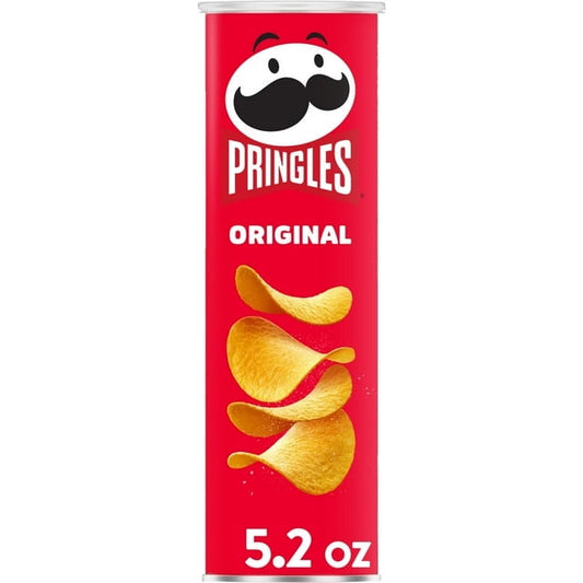 Pringles Original Potato Crisps Chips, Lunch Snacks, 5.2 oz Canister (Pack of 2)