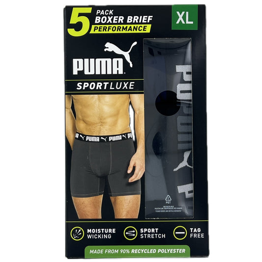 Puma Men's Boxer Brief, 5 Pack (X-Large)