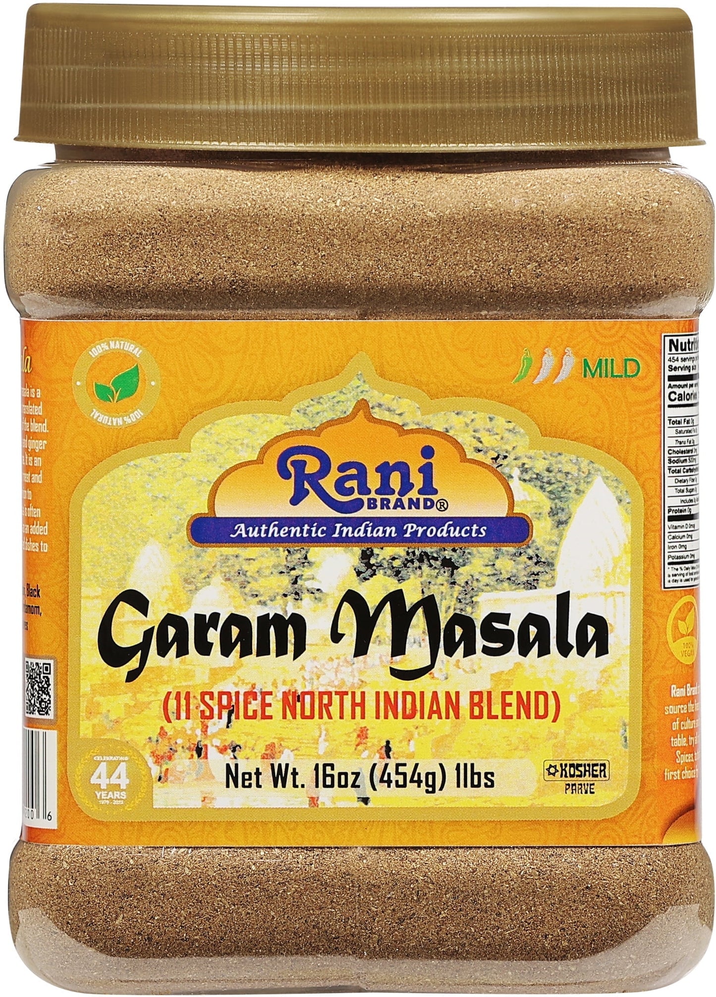 Rani Garam Masala Indian 11-Spice Blend 16oz (1lb) 454g PET Jar ~ All Natural, Salt-Free | Vegan | No Colors | Gluten Friendly | NON-GMO | Indian Origin