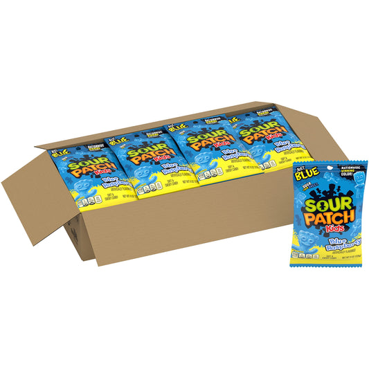 SOUR PATCH KIDS Blue Raspberry Soft & Chewy Candy, 12-8 oz Bags