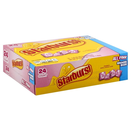 STARBURST All Pink Fruit Chews Candy Bulk Pack, 2.07 oz (Pack of 24)