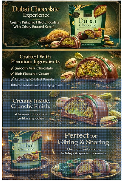 Simply Bklva Dubai Chocolate Pistachio Dome, 15.87 Ounce
