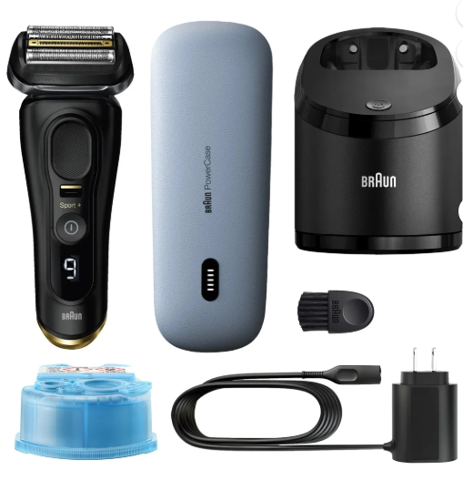 Braun Series 9 Sport+ Electric Shaver with Clean & Charge System and PowerCase