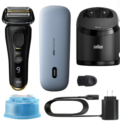 Braun Series 9 Sport+ Electric Shaver with Clean & Charge System and PowerCase