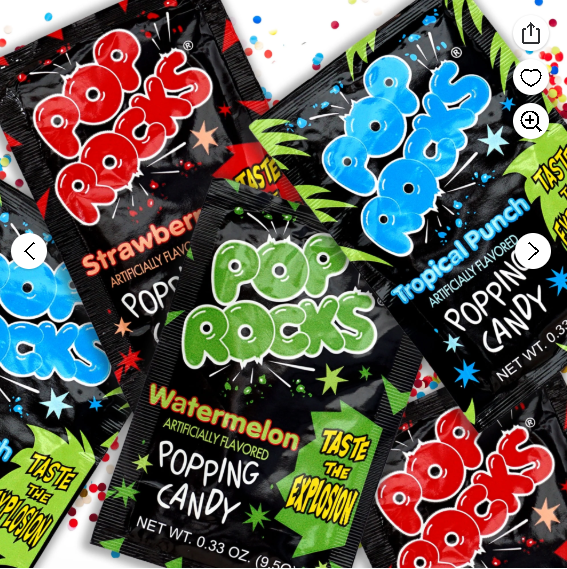 The Hampton Candy Company Pop Rocks Candy 9 Pack, 3 Flavors of Each - Watermelon, Strawberry, Tropical Punch