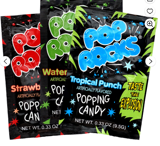 The Hampton Candy Company Pop Rocks Candy 9 Pack, 3 Flavors of Each - Watermelon, Strawberry, Tropical Punch