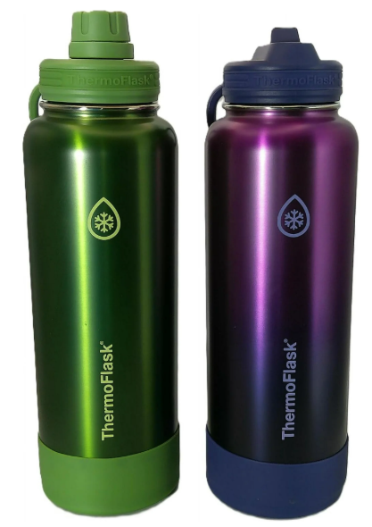 ThermoFlask 40oz Stainless Steel Water Bottle, 2-pack
