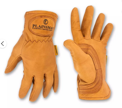 Plainsman Premium Cabretta Brown Leather Gloves 2 Pairs (Large)