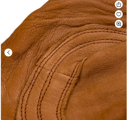 Plainsman Premium Cabretta Brown Leather Gloves 2 Pairs (Large)