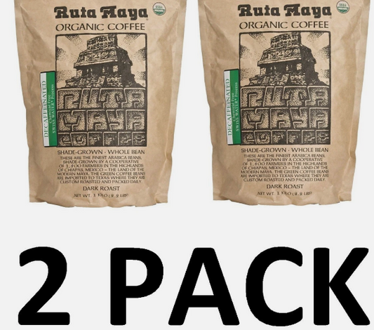 Ruta Maya Organic Decaffeinated Coffee Dark Roast 2.2 Lbs - 2Pk