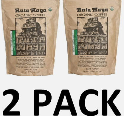 Ruta Maya Organic Decaffeinated Coffee Dark Roast 2.2 Lbs - 2Pk
