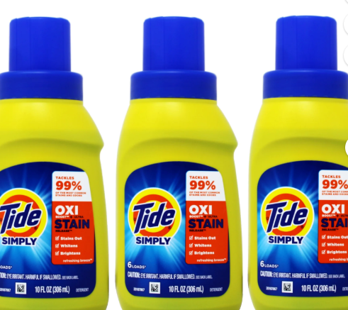 3 Pack - Tide Simply + Oxi Liquid Laundry Detergent, Refreshing Breeze, 6 loads, 10 fl oz