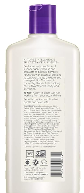 Andalou Naturals Lavender and Biotin Full Volume Conditioner, 11.5 Ounce