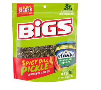 BIGS Vlasic Spicy Dill Pickle Flavored Sunflower Seeds (Pack of 3) 5.35 Oz