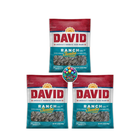 David's Ranch Roasted & Sunflower Seeds Jumbo - 5.25oz Bags (Pack of 3)