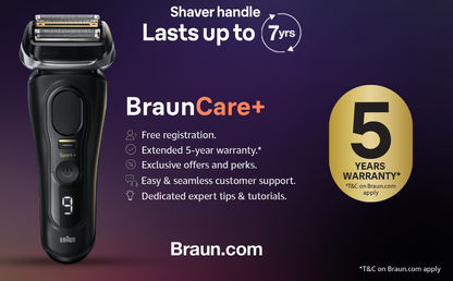 Braun Series 9 Sport + Electric Shaver with Clean and Charge Station and Travel Case