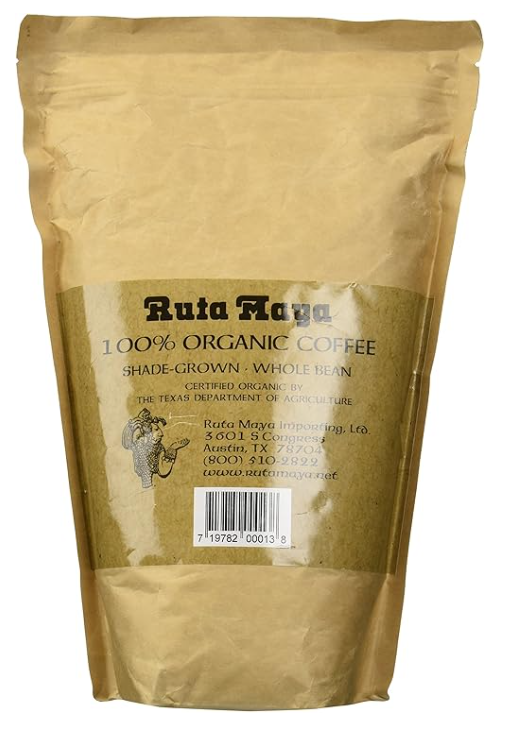 Ruta Maya Organic Coffee Dark Roast Whole Bean 2 Count - 2.2 Lbs. Each