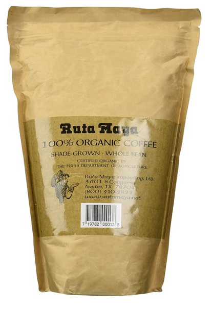 Ruta Maya Organic Coffee Dark Roast Whole Bean 2 Count - 2.2 Lbs. Each