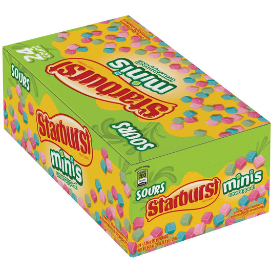 Starburst, Minis Sours Fruit Chews Candy, 1.85 Oz. (24 Count)