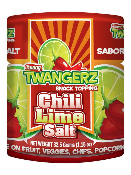 Twang Twangerz Flavored Salt BCF26 Snack Topping - Lime, Lemon Lime, Chili Lime & Dill Pickle (Chili Lime, 4 Pack)