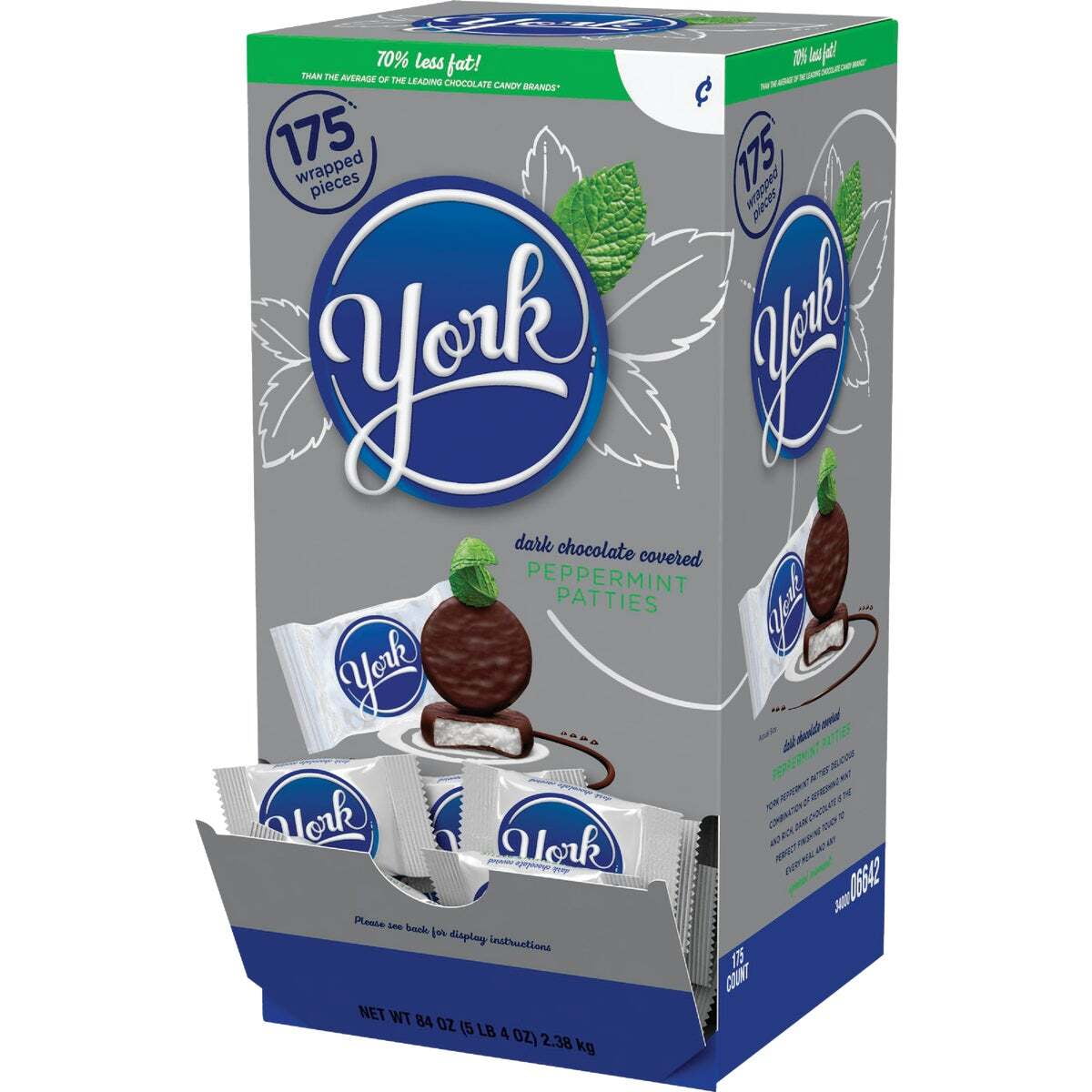 YORK Dark Chocolate Peppermint Patties, Candy Bulk Box, 84 oz (175 Pieces)