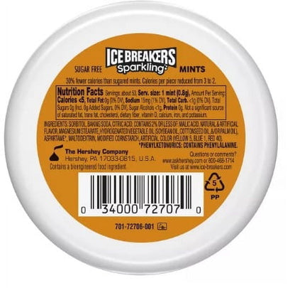 ICE BREAKERS SPARKLING PINEAPPLE MANGO SELTZER FLAVORED MINTS PUCK BOX