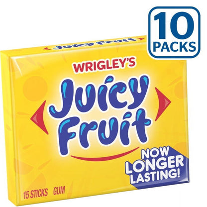 Juicy Fruit Original Bubble Gum, Bulk Chewing Gum, 15 pc, 10 ct