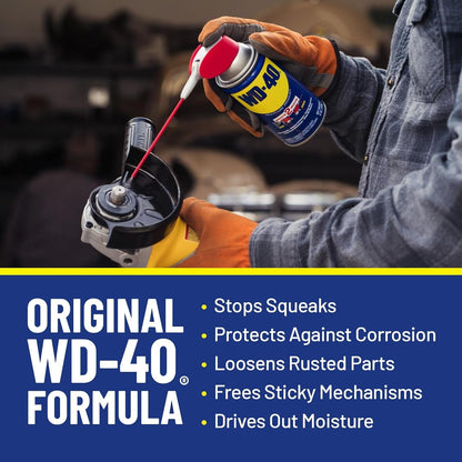 3 Pack - WD-40 Original Formula, Multi-Use Product with Smart Straw Sprays 2 Ways, Stops Squeaks, Protects Against Corrosion, Loosens Rusted Parts, Frees Sticky Mechanisms, Drives Out Moisture, 8 OZ