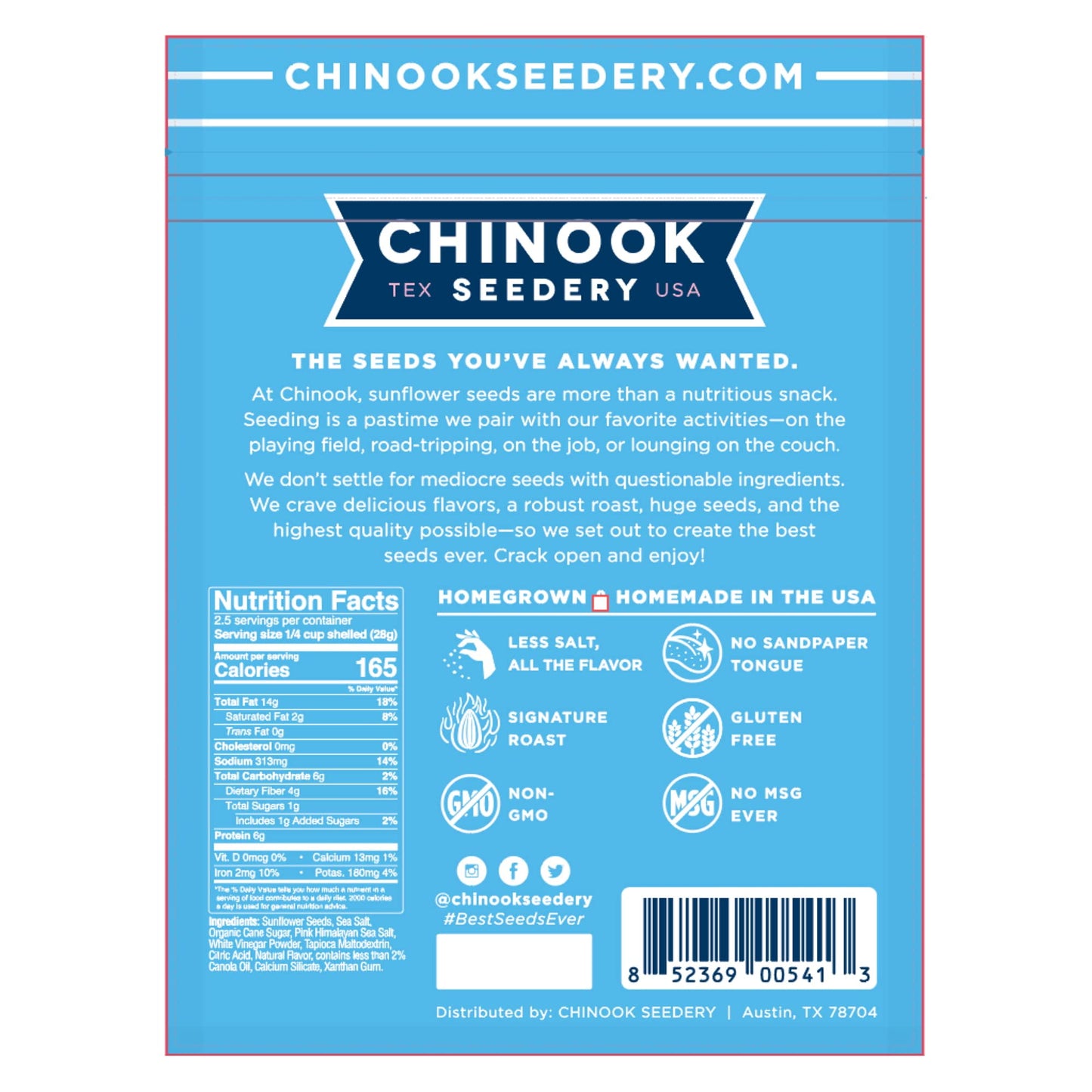 Chinook Seedery Roasted Jumbo Sunflower Seeds - 4oz (Pack of 12) - Gluten-Free Hatch Chile Flavor