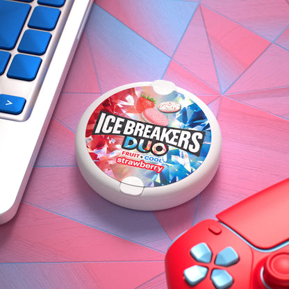 Ice Breakers Duo Fruit Plus Cool Strawberry Sugar Free Mints, Tins 1.3 oz, 8 Count