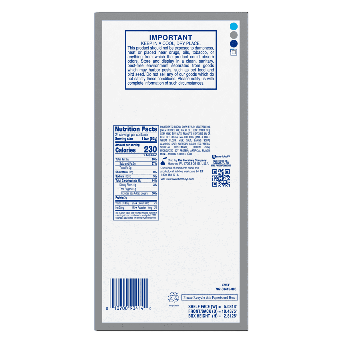 Zero Candy Bars, 1.85 Oz., 24 Count