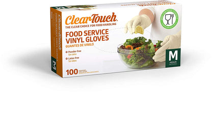 Clear-Touch Food Service Vinyl Gloves, Medium, 300 ct
