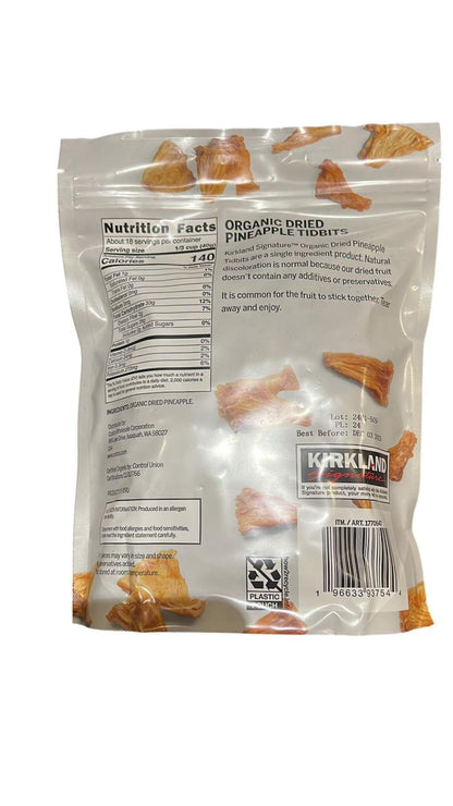 Kirkland Signature Organic Dried Pineapple Tidbits 26 oz