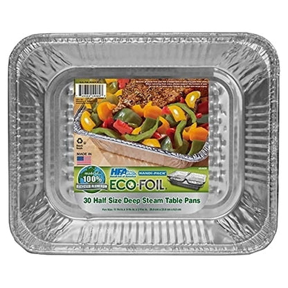 Eco-Foil Half Size Deep Steam Table Pan 30-count