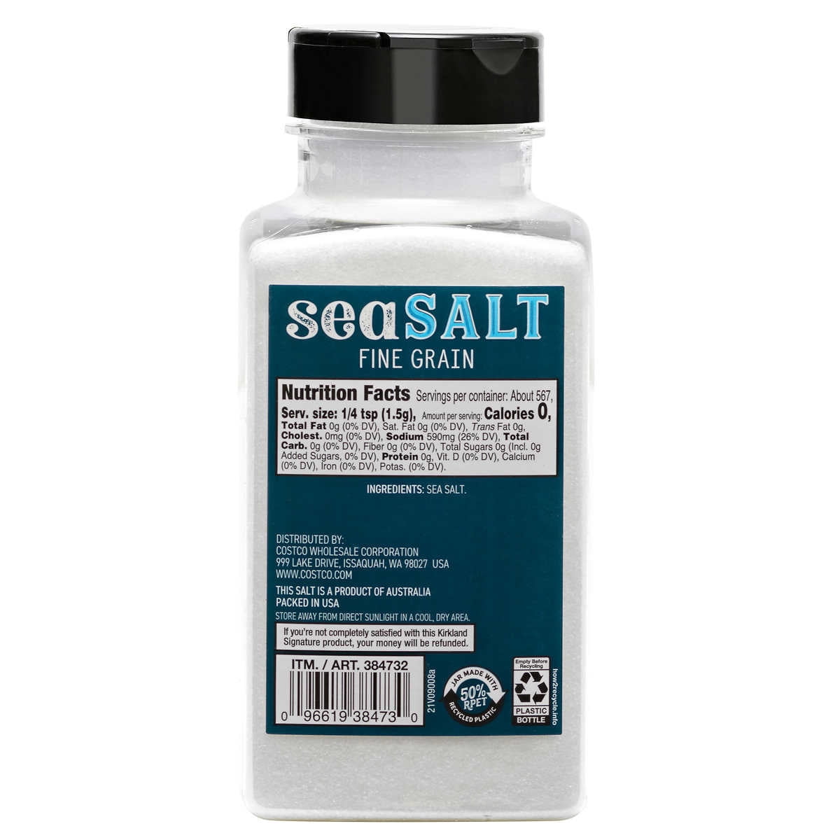 Kirkland Signature Pure Sea Salt 30 Ounce