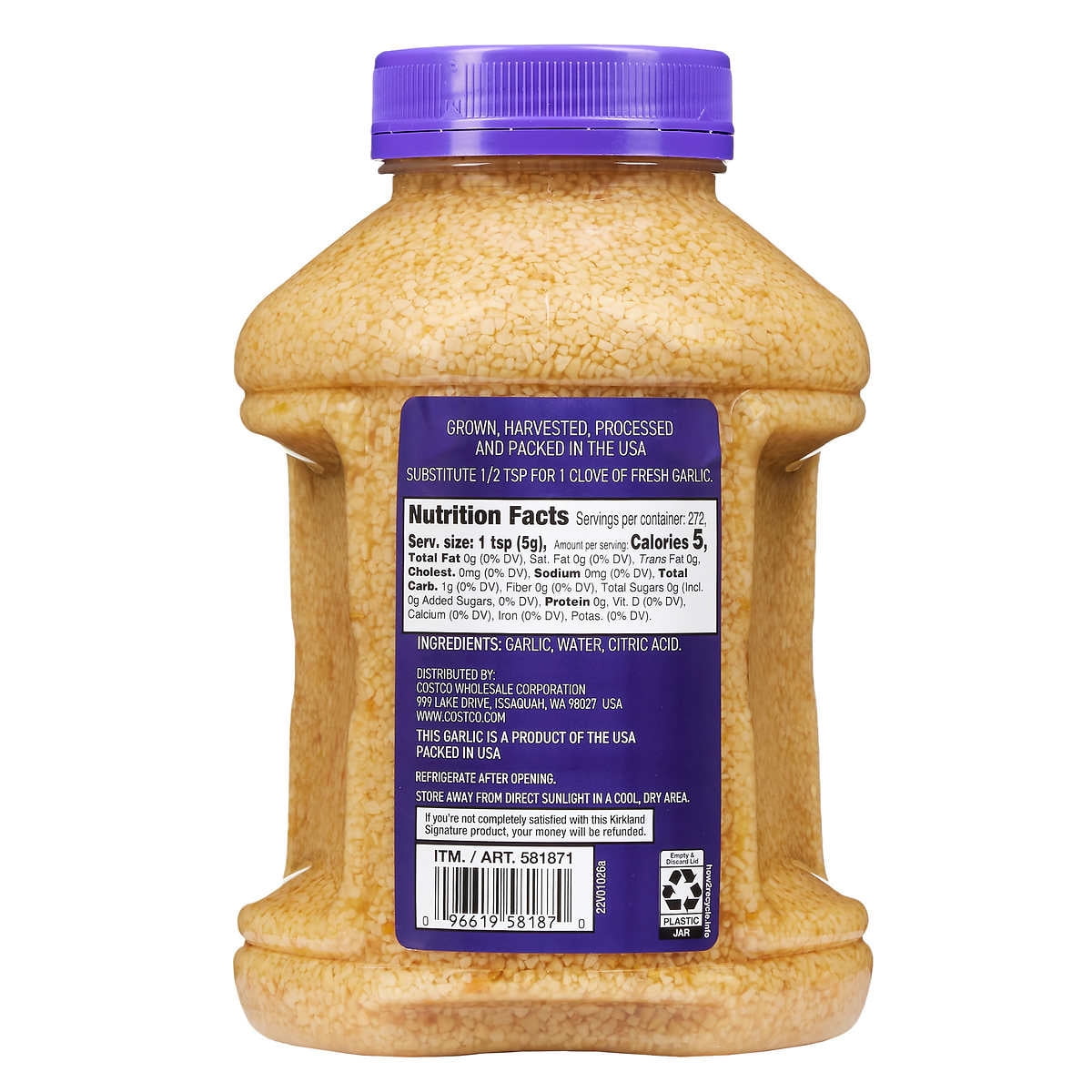 Kirkland Signature Minced California Garlic 48 Ounce