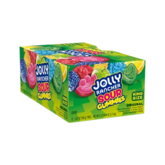 Jolly Rancher Gummies, Sour, King Size, 3.87 oz (Pack of 12)