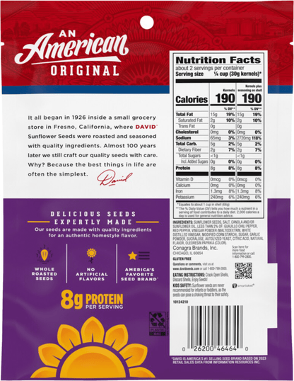 David Sweet & Spicy Jumbo Sunflower Seeds, 5.25 oz (Pack of 3) with By The Cup Baseball Card