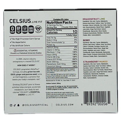 Celsius Essential Energy On the Go Energy Powder Sticks, Variety (30 Count)