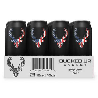 Bucked Up Energy Drink, Rocket Pop, 12 Cans, 16 fl oz, 300 mg Caffeine