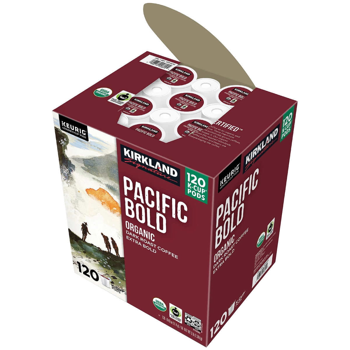 Kirkland Signature Coffee Organic Pacific Bold K-Cup Pod 120 Count