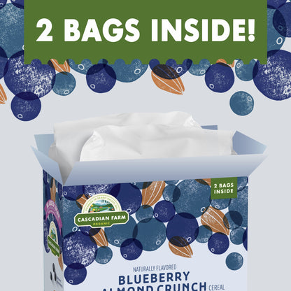 Cascadian Farm Organic Blueberry Almond Crunch Breakfast Cereal, No Added Sugar, 34 oz