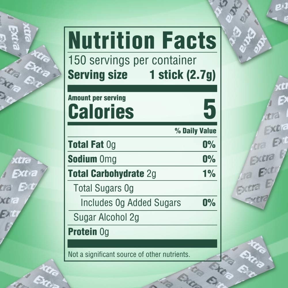 Extra Spearmint Sugar Free Chewing Gum Slim Packs - 10 Ct Bulk Bo