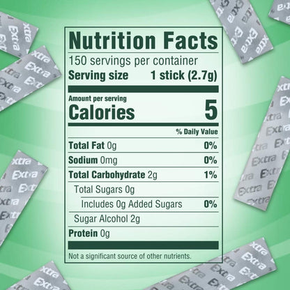 Extra Spearmint Sugar Free Chewing Gum Slim Packs - 10 Ct Bulk Bo