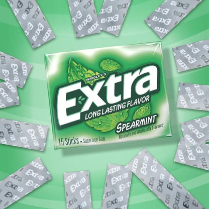 Extra Spearmint Sugar Free Chewing Gum Slim Packs - 10 Ct Bulk Bo