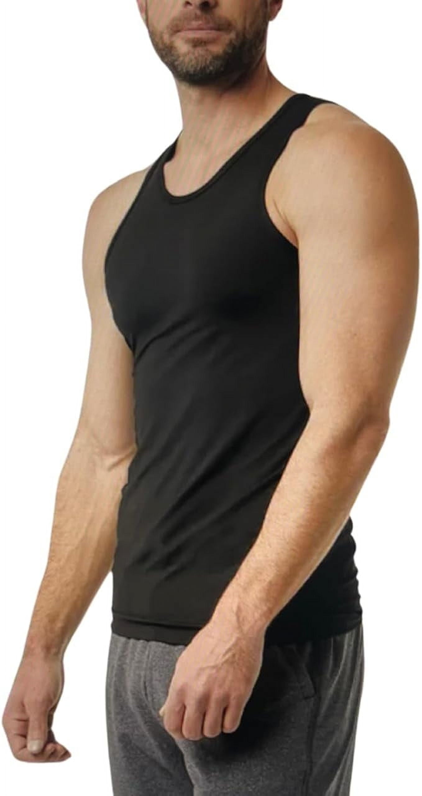 32 Degrees Mens Comfort Mesh Tank Top, 3 Pack (Black, Medium)
